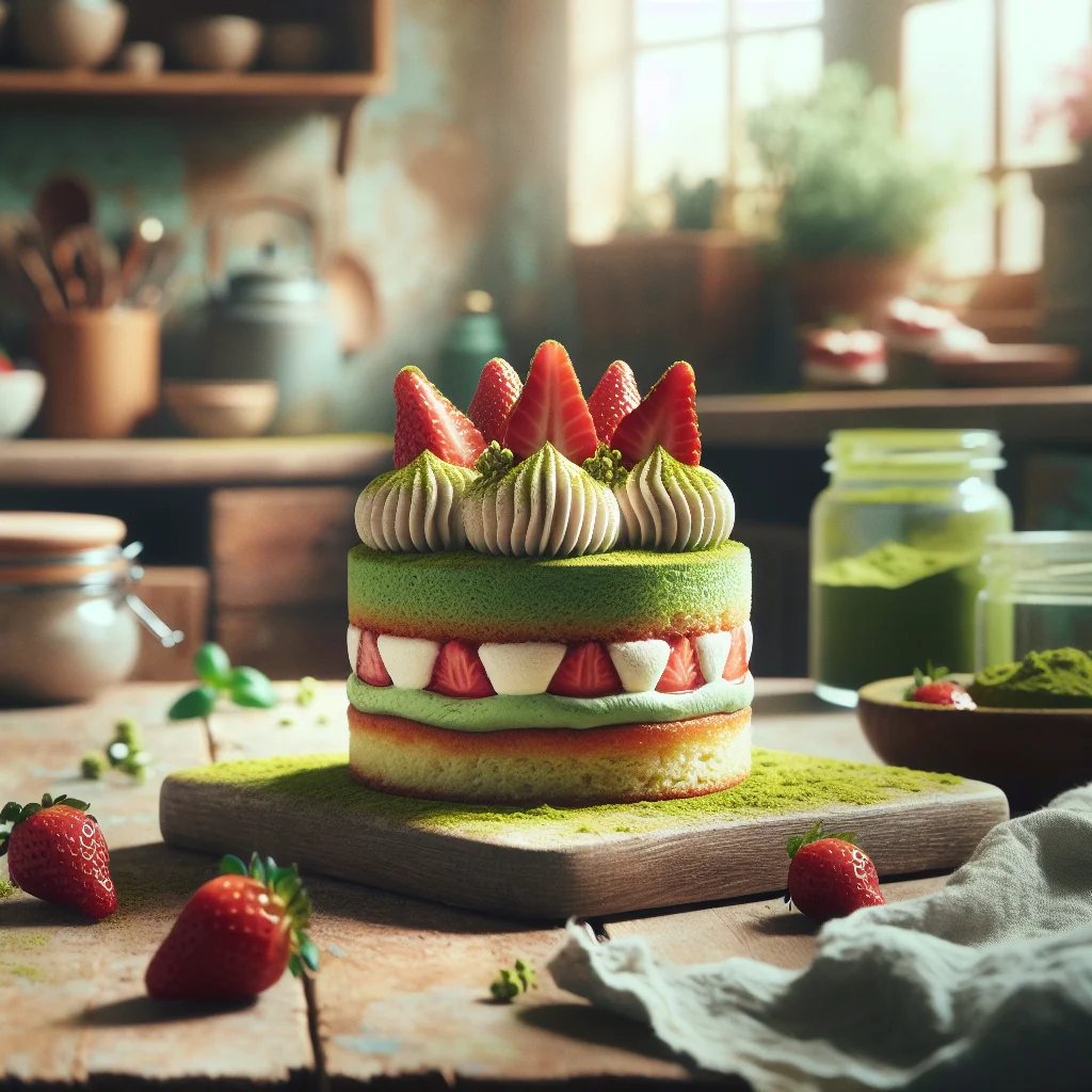 Bite Into Joy: The Whimsical World of Vegan Desserts with Matcha and Strawberries