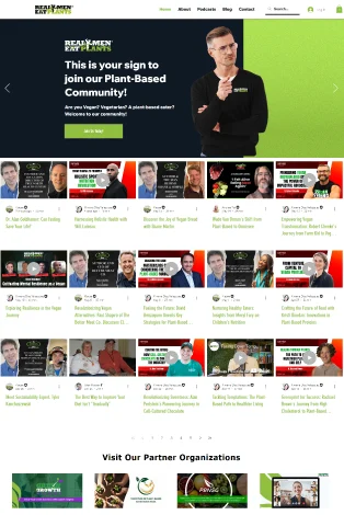 Plant based community website with member videos